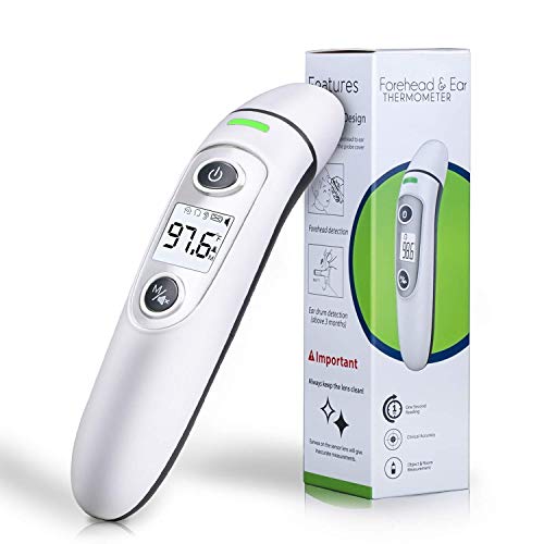 [ New Generation]Forehead and Ear Thermometer, 5-in-1 Digital Medical Thermometer, Infrared Fever Thermometer with New Algorithm for Best Accuracy, for Infant Baby Children and Adults
