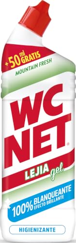 WC Net - Lejía Gel Mountain Fresh para Wc, Limpia, Higieniza y Blanquea Inmediatamente, 800ml, El embalaje puede variar