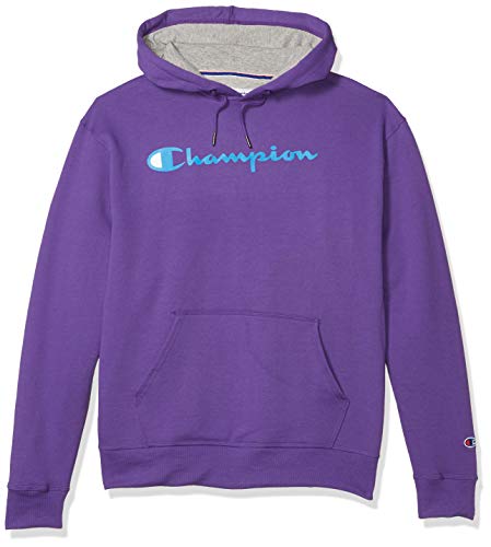 Champion Men's Powerblend Graphic Hoodie, Purple Crush, Small