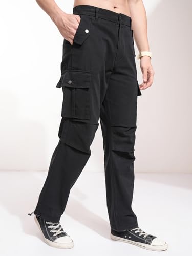 Image of Highlander Men's Utility Pocket Cargo Trousers |Parachute Cargo Trousers |Durable & Functional | Outdoor Ready | Trouser for Men | Men Trousers