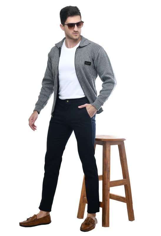 Image of MANRA MANRA Men Zipper Thick Fabric Woolen Winterwear Full Sleeve Collar with Side Pockets Jacket /Sweater