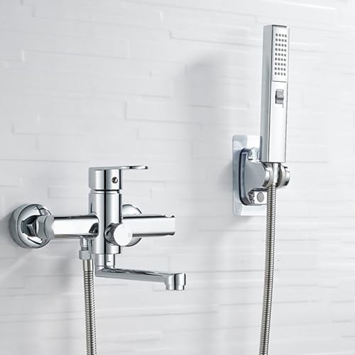Ensemble de robinet de douche mural en chrome brillant de salle de bain