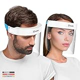 La pantalla facial Antivaho ofrece suficiente espacio para gafas y una máscara protectora. La cinta elástica flexible se adapta a cualquier tamaño de cabeza sin presión, incluso después de horas