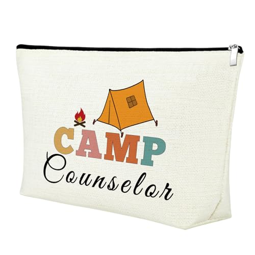 Summer Camp Counselor Gifts Makeup Bag Camp Life Gifts Travel Bag Camp Lovers Gift Fun Camping Gifts for Women Birthday Gifts for Women Camping Cosmetic Bag Camping Themed Party Gifts Zipper Pouch
