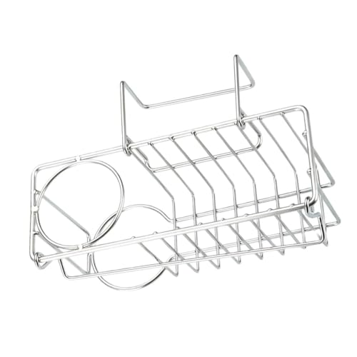 LOORGVEL ステンレス製シンクスポンジホルダー 水切りラック段式 シンク上掛けバスケット キッチン収納 洗浄ブラシ対応 多機能整理棚