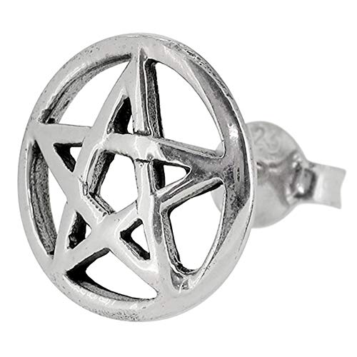 新宿銀の蔵 ペンタグラム スタッド シルバー925 ピアス (1P 片耳用) メンズ