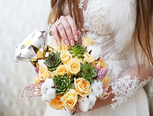 4Pcs Diamond Engagement Ring Mylar Balloons, Marriage Engagement And Wedding Bridal Shower Party Supplies. #TOP4