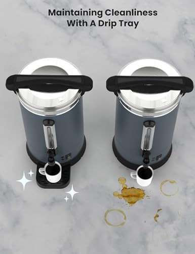 GarveeHome 120 Cups Coffee Urn,18L/4.8 Gallon Double Wall Commerical Coffee Maker for Buffet Catering Wedding Gathering,Large Capacity Hot Coffee Dispenser,Stainless Steel Hot Water Urn