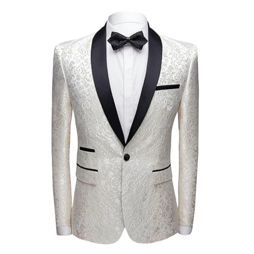 Blazer pour homme floral slim fit chic col châle de cérémonie pour les soirées habillées