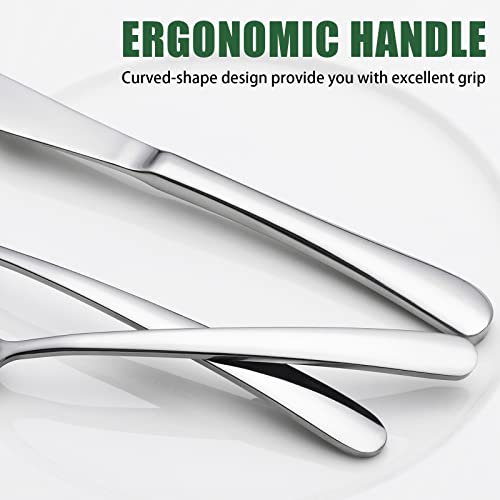 60 Piece Silverware Set For 12, Terlulu Stainless Steel Flatware Set, Heavy Duty Cutlery Utensil Include Forks Knives Spoons, Mirror Polished Tableware Set For Home Restaurant Party, Dishwasher Safe #TOP3