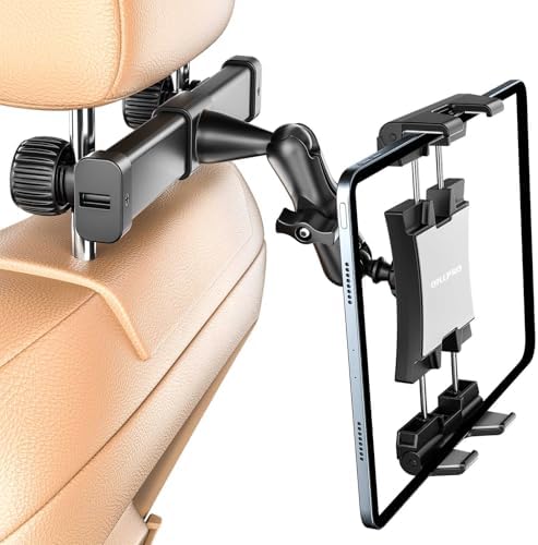 Car Headrest Tablet Holder Mount Back Seat With 360°Rotate