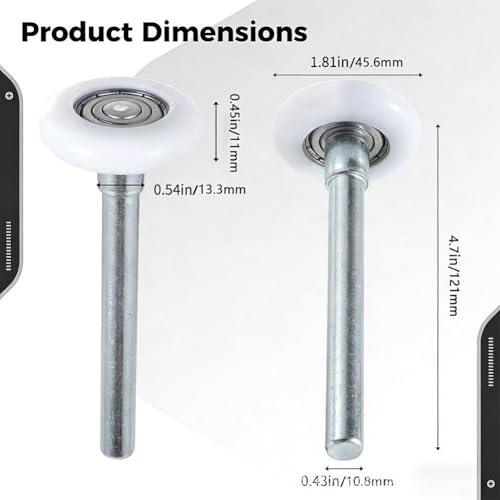 Roulettes de porte de garage silencieuses avec roulement 6200ZZ en nylon haute performance - 7