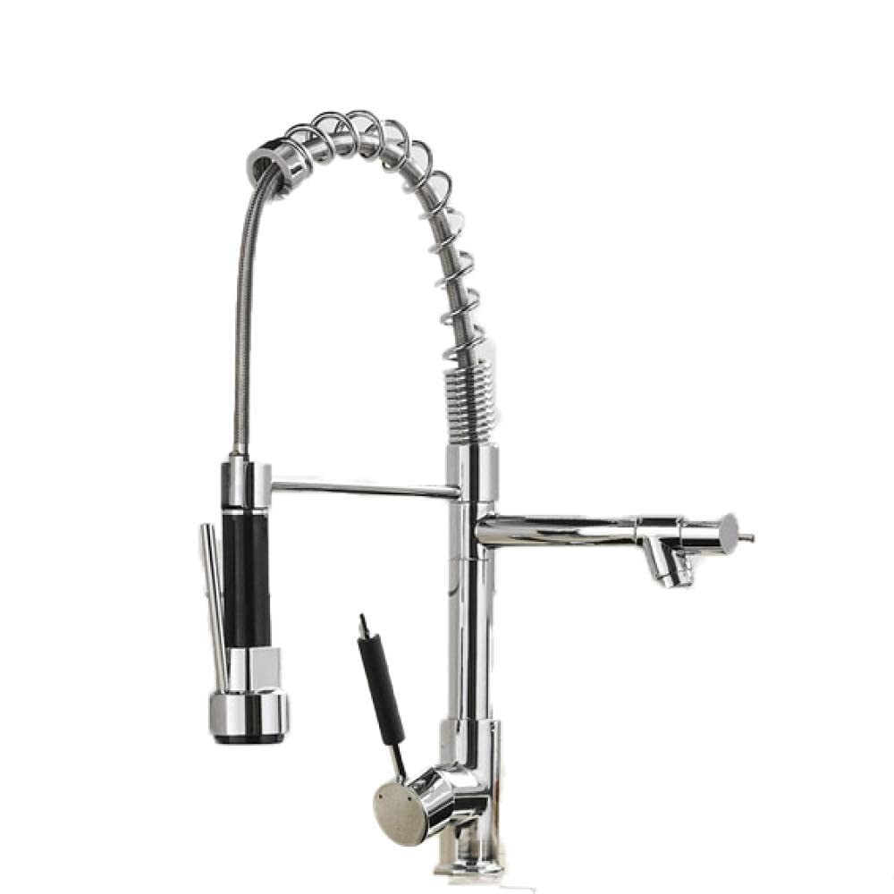 Robinet de cuisine Sptype extractible en chrome à 2 fonctions pour évier