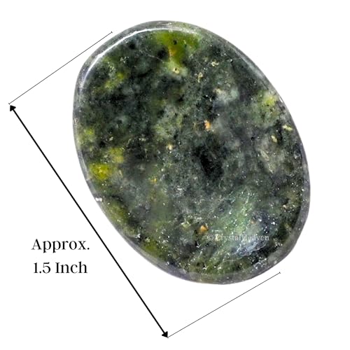 Image of Crystal Heaven Certified Green Jade Thumb Worry Pebbles Stones For Anxiety Stress Relief Massage - Aaa Grade Original Healing Gemstone Agate Rubbing Stone For Yoga Meditation Spiritual Reiki Feng Shui