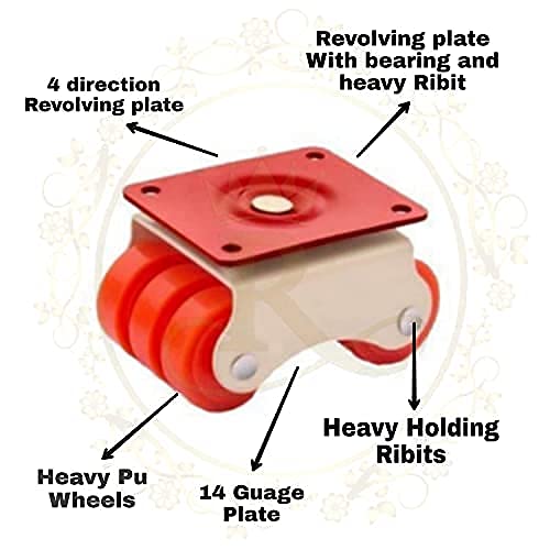 Image of Zarooni Castor Wheels Heavy Duty Furniture Pads Office bed wheels Moving Caster Trolley Pack of 6 pcs Set