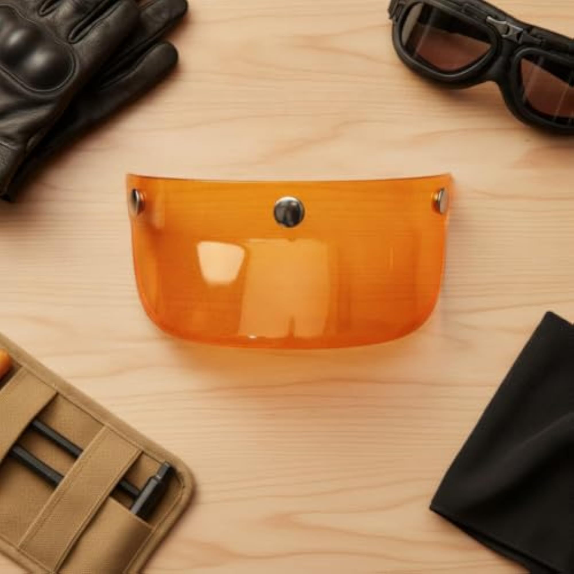 Clear Motorcycle Curved 3-Snap for Motorcyclists
