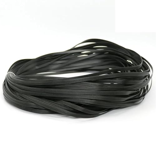 EnxJire Ratan Rollo Mimbre Ratán sintético Negro de Cuatro líneas, Material de Tejido Plano, ratán de plástico for Tejer y Reparar, Silla, Mesa, Hamaca, 500g, 70m