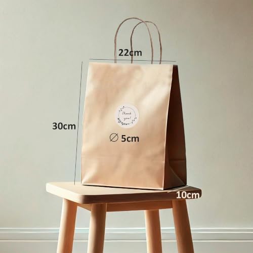 Bolsas papel kraft con asas reforzadas pack 60 bolsas medianas que no se rompen con el peso 3
