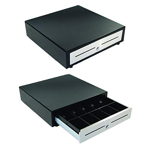 APG Standard- Duty 16” Electronic Point of Sale Cash Drawer | Vasario Series VBS320-BL1616 | Printer Compatible | Plastic Till with 5 Bill/ 5 Coin Compartments | Black - Thumbnail 3