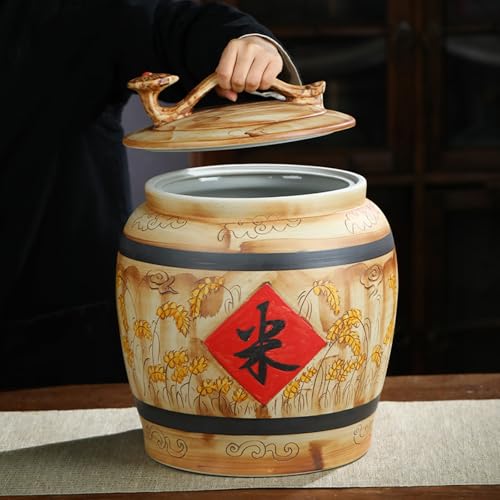 WRYSQBHJYB Recipientes Herméticos para Alimentos, Dispensador Cereales, Mantiene Los Alimentos Frescos Durante Mucho Tiempo, Botes Almacenaje Cocina para Harina, Arroz, Nueces, Bocadillos(15kg)