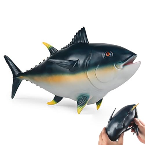 yztju Modelo de animales marinos | Modelos realistas de atún para niños de goma blanda - Juguetes de animales marinos para niñas, lindo modelo de animales marinos para abrazar y acompañar