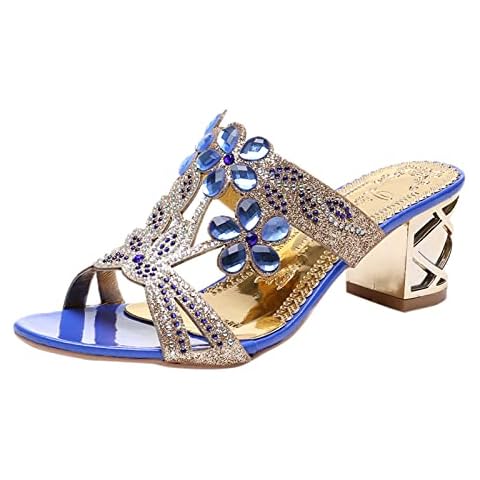 OBiQuzz Women's Elegant Rhinestone Mules Cover