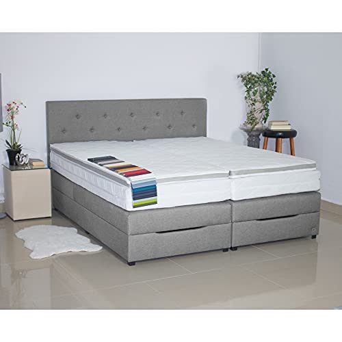 PAARA Boxspringbett mit Bettkasten Anti-Rutschmatten Taschenfederkern Matratze Kaltschaum Topper Komplettset - Jedes Bett EIN Unikat - Made in Germany (160 x 210 cm) – Bild 5