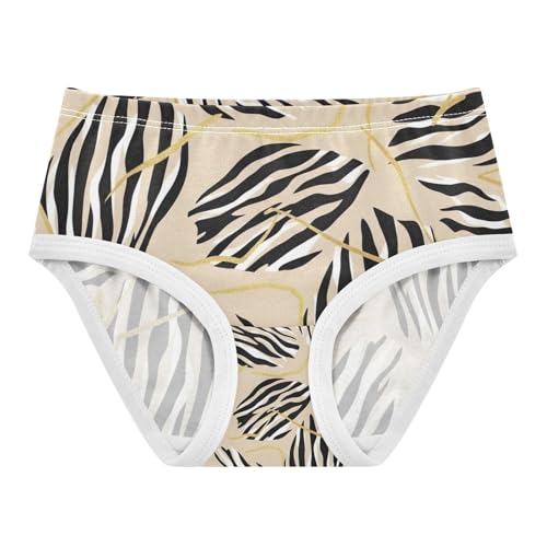 Zebra Stripes Beige Undies for Toddler Girls, Panties for Girls, 2T–8 Years