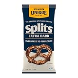 Unique Snacks Extra Dark Splits Pretzels, Original Split-Open Pretzels, Delicious Homestyle Baked Snack Bag, Vegan, OU Kosher, and Non-GMO Food, No Artificial Flavor, 11 Oz. Bag, Pack of 6