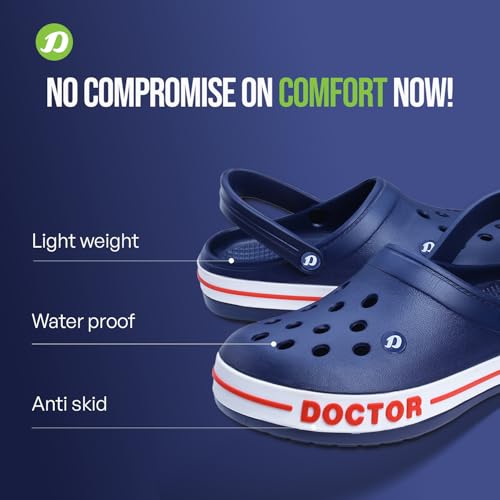 Image of DOCTOR EXTRA SOFT Men's Ultra Soft Casual Clogs /Sandals with Adjustable Back Strap for Adult | Comfortable | Light Weight | Stylish & Anti-Skid | Waterproof & Everyday Use Mules for Gents & Boys D-502