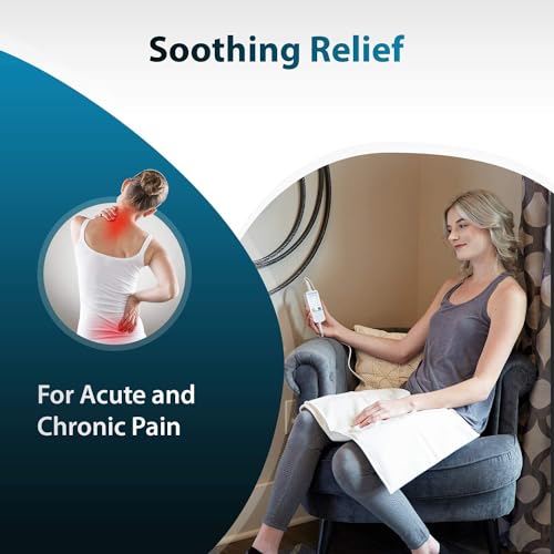 Thermotech 2nd Gen Medical Grade Heating Pad with Auto Moist Heat for Back Pain and Cramps (Medium Digital - 18 x 14)
