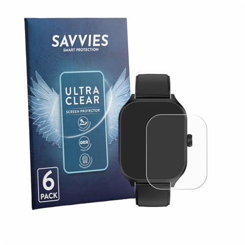 Savvies Film Protection pour Clleylise B0GCKCJG5S | 6 Pièces Clair Protection d'écran Made in Germany Transparent Anti-Rayures Screen Protector