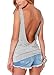Mippo Women's Sexy Backless Yoga Tops Activewear Fitness Workout Clothes Cool Open Low Cut Back T-Shirts for Sports Summer Clothes Black Gray 2 Pack S