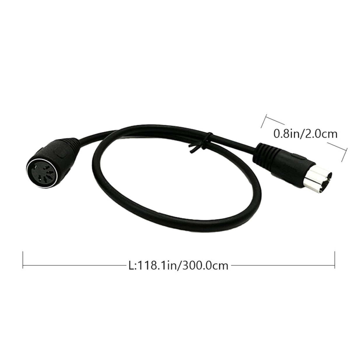 BESTonZON 3m Long Midi Audio Cable 5-pin Extension Cable for Instruments Accessory