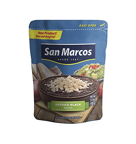 Image of San Marcos Refried Black Beans, 15.1 oz (Pack of 12)