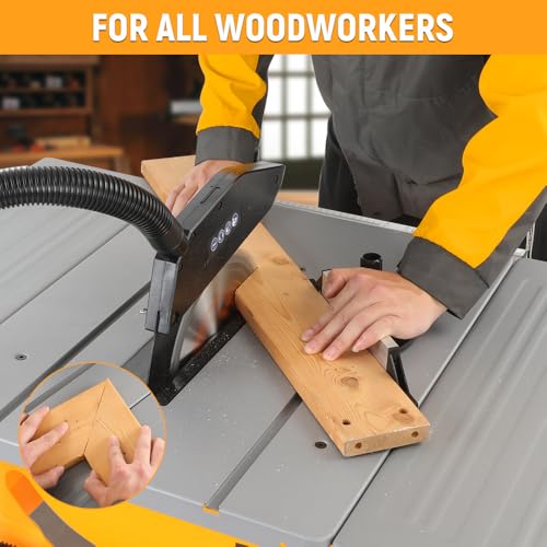 Hoteche 10-Inch Table Saw - 15-Amp Electric Power Saw with Stand and Extendable Table for Woodworking, Carpentry, DIY Projects