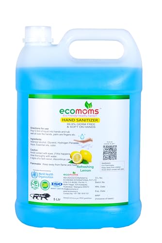 Image of hand sanitizer liquid 5 litre - 70% Alcohol-Based Kills 99.9% of Germs Skin safe (5 litre)