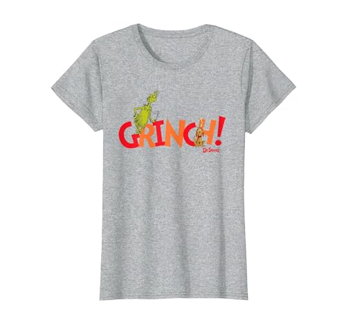 Image of Dr. Seuss Grinch! with Max T-Shirt T-Shirt, Women, Heather Grey, 3X-Large