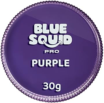 Blue Squid PRO Face Paint - Professional Water Based Single Cake Facepaint & Body Paints - SFX Makeup, Kids Adults Painting for Costume, Halloween Face Paints for Children - Classic Purple 30g / 1oz