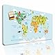 Lineo® Schreibtischunterlage für Kinder; Kinderweltkarte Kinderschreibtisch-Unterlage wasserfeste Tischunterlage Tischmatte Deskpad (70x40 cm)