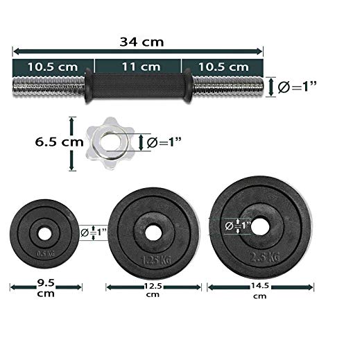 Image of Dolphy Black Iron Adjustable Fitness Dumbbell Set for Home Gym (20kg)