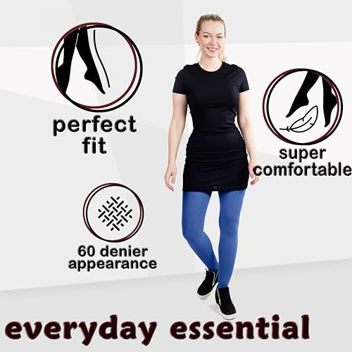 Image of Silky Toes Women's 60D Soft Opaque Tights 1-2 Pairs -Black White And Colored Stockings for Women