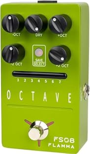 【7 preset slots with adjustable and saveable octave effect paramerers】Preset effects list: +OCT, -OCT, +OCT & +2 OCT, -OCT & -2 OCT, -OCT & +OCT, -2 OCT & +2 OCT, -OCT & -2 OCT/+OCT & +2 OCT. 【Practical and user-friendly】This Octave pedal provides pr...