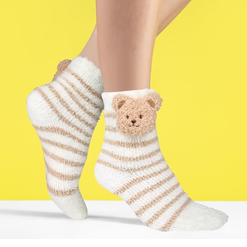 Image of Benefeet Sox Womens Fuzzy Socks Girls Cute Slipper Sock Funny Fluffy Winter Warm Soft Cozy Plush Indoor Sleep Sock