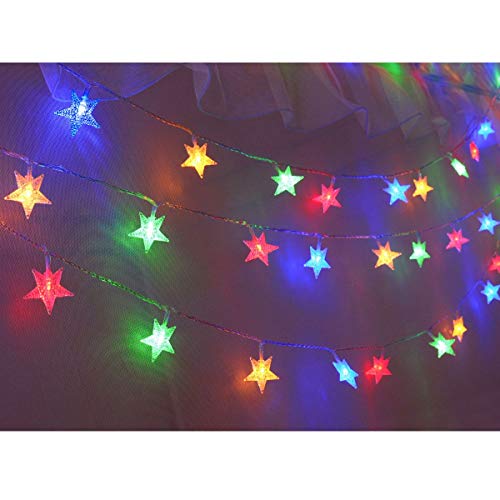 Homeleo 25Ft 50 Led Multicolor Star String Lights For Bedroom Decorations, Battery Operated Led Christmas Lights For Apartment Dorm Room Decor thumb #1