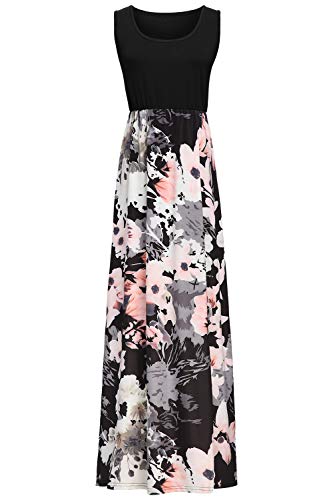 Image of Lacavocor Womens Summer Maxi Dress Tank Top Sleeveless Long Dresses