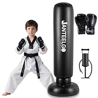 Boxsack Kinder für Karate Boxen: JanTeelGO 150cm Boxing Bag Standboxsack Geschenke um Energie zu entlasten und Fähigkeiten für Jungen Mädchen im Alter von 3-12 Jahren Aufzubauen (Boxsack Kinder-A1)