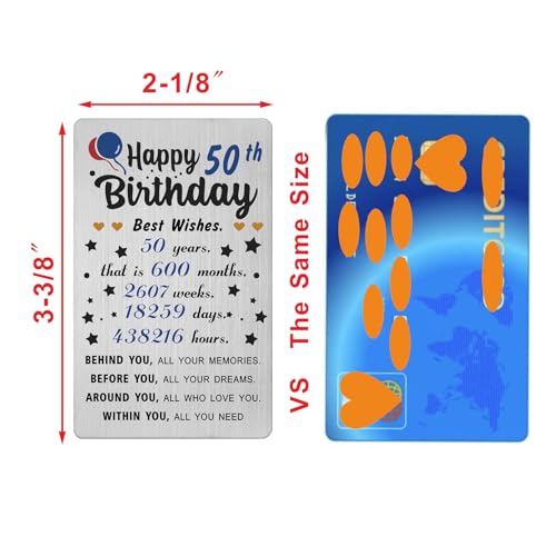 Levole 50th Birthday Gifts for Men, 50 Year Old Gift Ideas, 50th Birthday Decorations for Dad, 50th Birthday Gifts for Husband, Metal Birthday Cards for 50 Year Old Men2