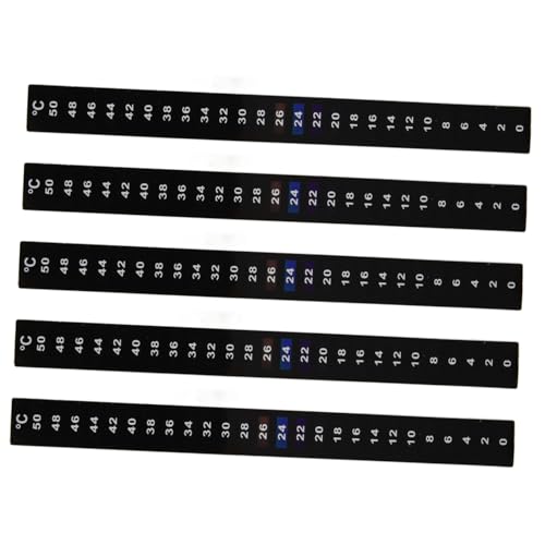 KICHOUSE 5pcs Tank Temperature Sticker Brewing Thermometer Baking Thermometer Food Thermometer Stick on Thermometer Fish Tank Thermometer Sticker Temperature Strips The Pet