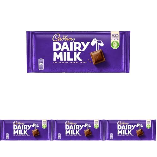 Cadbury Dairy Milk, Clásica Tableta de Chocolate con Leche, Deliciosamente Cremoso y Sostenible,...